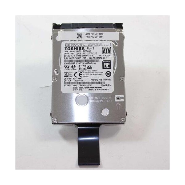 Lenovo Lenovo 500 GB Hard Drive - 2.5" Internal - SATA (SATA/600) - 7200rpm 42T1261 - main